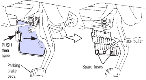 Infiniti Q45 (1997-2001) - caixa de fusíveis.