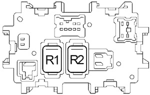 Infiniti M35 (2006-2010) - caixa de fusíveis e relé