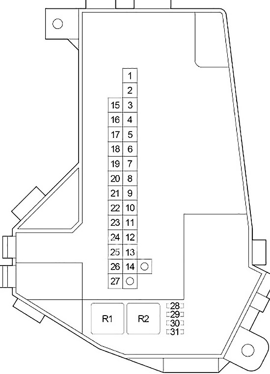 Lexus LS 460 (XF40) (2007-2012) - caixa de fusíveis