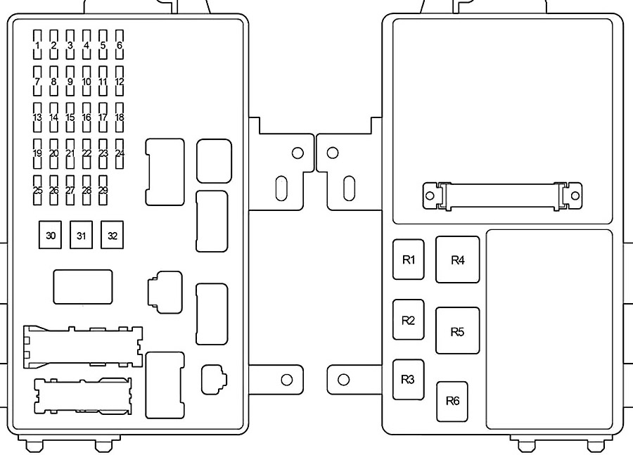 Lexus ES 300 (2001-2006) - caixa de fusíveis
