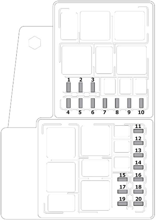 Jaguar F-Type (2018-2020) - caixa de fusíveis
