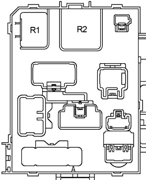 Toyota Tacoma (1998-2000) - caixa de fusíveis