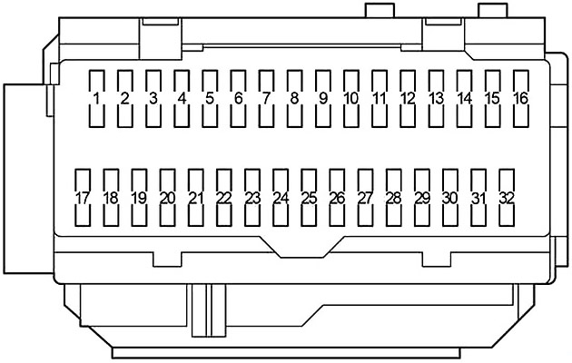 Toyota Camry (XV40) (2007-2011) - caixa de fusíveis