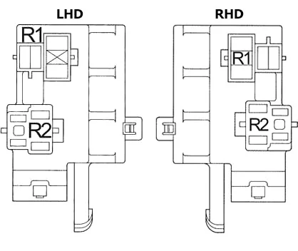 Toyota Land Cruiser Prado (J90) (1996-2002) - caixa de fusíveis
