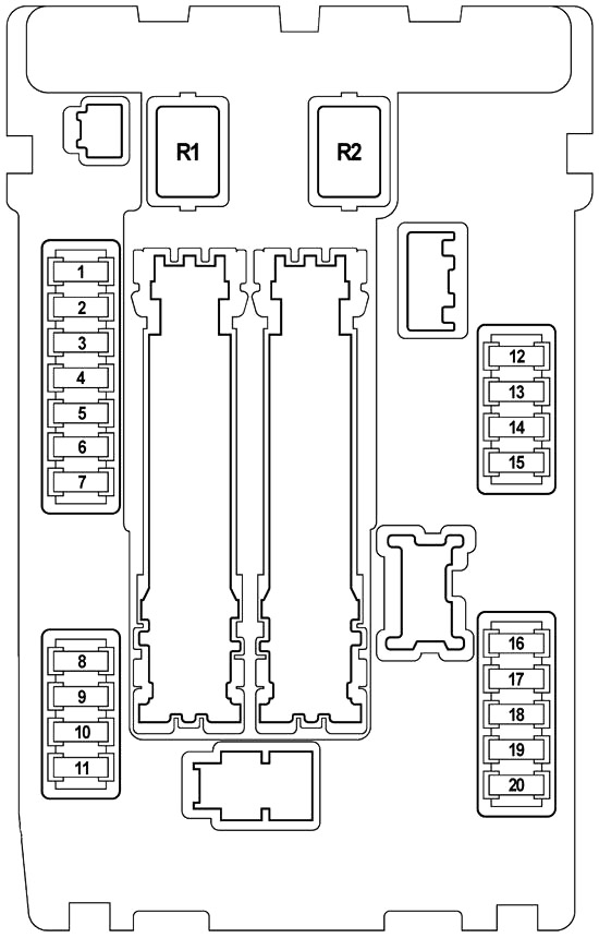 Infiniti FX35 (2008-2017) - caixa de fusíveis