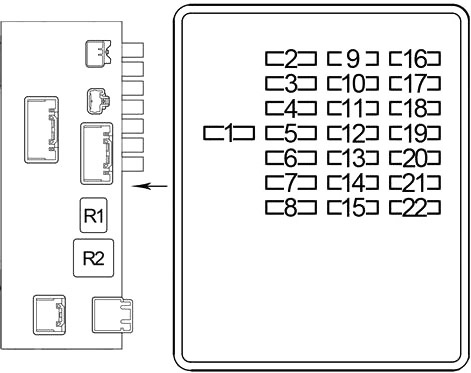 Lexus LS 430 (XF30) (2000-2006) - caixa de fusíveis