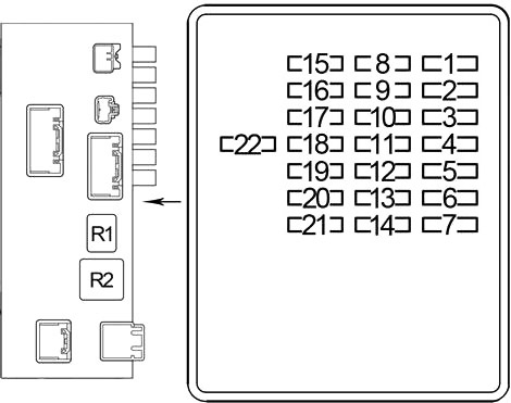Lexus LS 430 (XF30) (2000-2006) - caixa de fusíveis