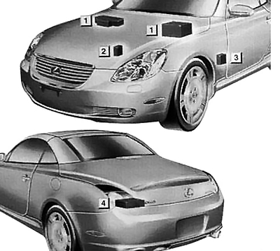 Lexus SC 430 (Z40) (2001-2010) - caixa de fusíveis